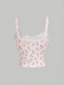 Paquete de 3 tops de camisola con lazo y encaje de contraste, femeninos y lindos, ropa de invierno, Navidad, Año Nuevo, Acción de Gracias - Multicolor 6 - Ver 8