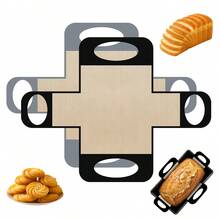 1/2 piezas Tapete de silicona antiadherente para hornear pan, Esterilla de transferencia de masa con elevador para molde de hornear pan - Ver 6