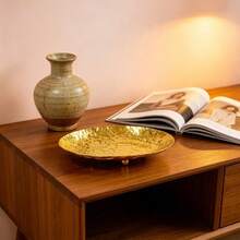 Luxury Gold Hammered Tray, Multi-Purpose For Entryway Key Storage, Bedroom Jewelry Display, Desktop Decor - Gold - View 6