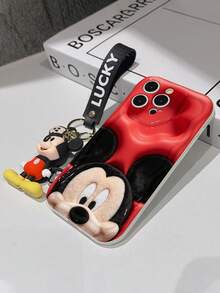 Disney Mickey Mouse Clubhouse Phone Case : 3D Fluffy Pattern Border Protector Phone Soft Phone Case With A Free Cute Mickey Bracelet Chain Lanyard, Mickey, Minnie, Goofy, Donald Duck, Daisy Duck, Pluto, For Apple 17 Promax 17 Pro 16 15 14 13 12 11 Pro Max XS Max X XR Soft Cover Summer Phone Case - 白色 - 查看 7