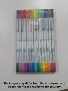 5/15pcs Double-Headed Fluorescent Highlighter Pens, 17*14cm, Soft Color, Suitable For Coloring, Marking, Highlighting, Thick & Thin Tips, Learning & Office Use (Random Color) - A - View 14