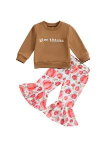 Young Girls Sweater Pants - Brown - View 1