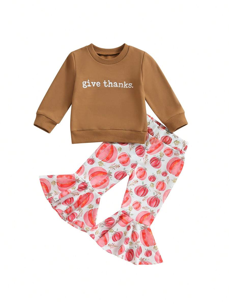 Young Girls Sweater Pants - Brown - View 1