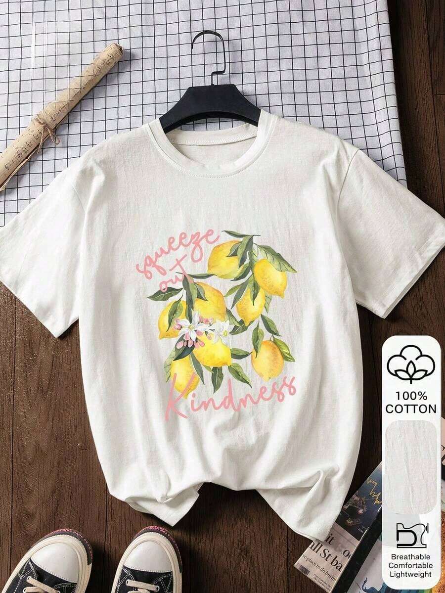 1 Pieza Moda Informal Para Hombres Y WomenPlus Tamaño Mujeres Informal Verano Algodón Carta Imprimir Corto Manga Superior, Gráfico Tee, Suave Tela, Algodón Ropa Al aire libre Superior, Impreso Patrón, Verano Camiseta Mujeres Camiseta Blusa Verano Desgaste, Vacaciones Conjunto de ropa Viajes Estilo, Playa Vibe, Minimalista Resort Desgaste El blanco es versátil, fácil de combinar, adecuado para el uso diario, el estilo urbano, los conjuntos de vacaciones y la ropa de fin de semana. - Blanco - Ver 1