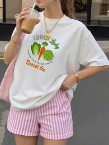Unisex T-Shirt For Dining Room Worker, Cook, Urban Vintage Style, Short Sleeve Cotton T-Shirt With Round Neck, Loose Fit, Blouses For Women, Women's T-Shirts, Casual Blouses For Ladies. - 白色 3 - 查看 6