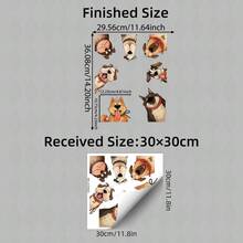 1Pc Kids Room Window Stickers, Self-Adhesive Cartoon Dogs Wall Decals, Funny Animal Window Decor For Children's Bedroom, Playroom, Nursery, Easy To Apply & Remove - Multicolor - View 4