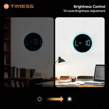 TIMESS 10 Inch RGB LED Digital Wall Clock With Remote, Date, Temperature & Humidity Display, Modern Room Decor - Đèn LED RGB màu đen - Xem 6