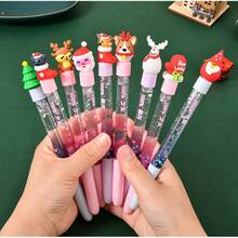 1/3/5 Bút bi gel hình nhân vật hoạt hình dễ thương chủ đề ngày lễ, thân bút trong suốt lấp lánh, văn phòng phẩm đẹp mắt dùng để viết nhật ký, ghi chú, đồ dùng văn phòng, bút viết trơn tru với thiết kế hoạt hình lễ hội. - A - Xem 4