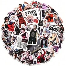 60pcs World Tour Mixed Merch Stickers. Exclusive Fan Support Sticker Set Including , Le E Know, Changbin, Fe Lix, Seung Min And I.N. Custom-Made For Fans, Collecting Plenty Of Classic Popular Styles. - Multicolor - View 3