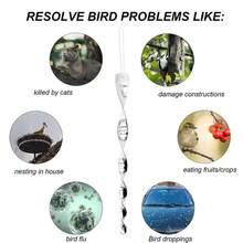 10pcs Bird Repellent Reflective Rods, Bird Repellent Rods, Reflective Strip Bird Repellent Rods, Spiral Wind Rotating Bird Repellent, Suitable For Yard And Garden Decoration, Outdoor Hanging Decor - Spiral - View 7