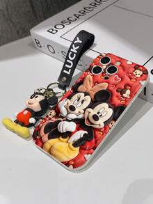 This Disney Mickey Mouse Lanyard Phone Case Is Fully Covered In TPU Material. It's Shockproof, Lightweight, And Compatible With IPhone17/16/11/13/15/15 Plus/15 Pro/15 Pro Max/12/14 Pro Max/11 Pro Max/12 Pro/12 Pro Max/13. This Phone Case Makes A Popular Birthday Gift Or Business Gift; It's Durable, Stain- And Fingerprint Resistant, And Suitable For Both Men And Women. The Set Also Includes A Mickey Mouse Phone Case And A Mickey Mouse Plush Bracelet. It's A Perfect Gift For Friends And Family. This Stylish Phone Case Is Fun, Lightweight, And Durable. IPhone17 Pro Max Phone Case, Minnie Mouse Phone Case. - 白色 - 查看 5