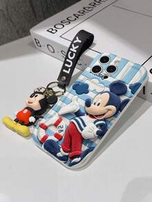 This Disney Mickey Mouse Lanyard Phone Case Is Fully Covered In TPU Material. It's Shockproof, Lightweight, And Compatible With IPhone17/16/11/13/15/15 Plus/15 Pro/15 Pro Max/12/14 Pro Max/11 Pro Max/12 Pro/12 Pro Max/13. This Phone Case Makes A Popular Birthday Gift Or Business Gift; It's Durable, Stain- And Fingerprint Resistant, And Suitable For Both Men And Women. The Set Also Includes A Mickey Mouse Phone Case And A Mickey Mouse Plush Bracelet. It's A Perfect Gift For Friends And Family. This Stylish Phone Case Is Fun, Lightweight, And Durable. IPhone17 Pro Max Phone Case, Minnie Mouse Phone Case. - 白色 - 查看 5