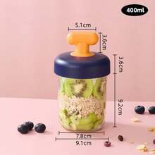1pc Minimalist Overnight Oats Cup, Portable Sealed Takeaway Soy Milk, Yogurt, Smoothie, Cereal Cup With Lid And Spoon - Multicolor - View 10