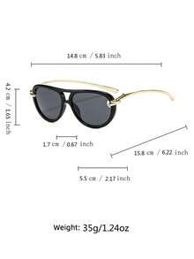 1 Cặp kính thời trang cao cấp unisex với gọng đôi thắt nút, thiết kế retro, phù hợp cho sàn diễn thời trang, phong cách đường phố và tiệc tùng. - màu đen - Xem 5