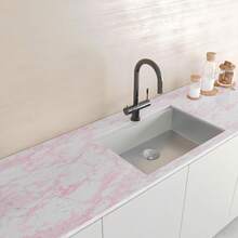 1 cuộn giấy dán tường giả đá cẩm thạch hồng trắng, kích thước 15,7in x 118in, chống thấm nước, có thể tháo rời, dùng cho mặt bàn bếp, tủ bếp, tường và đồ nội thất. - C - Xem 3