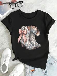 Women T-Shirts - Black - View 2