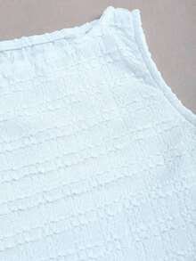 Camiseta sin espalda de unicolor casual para mujer en verano - Celeste - Ver 3