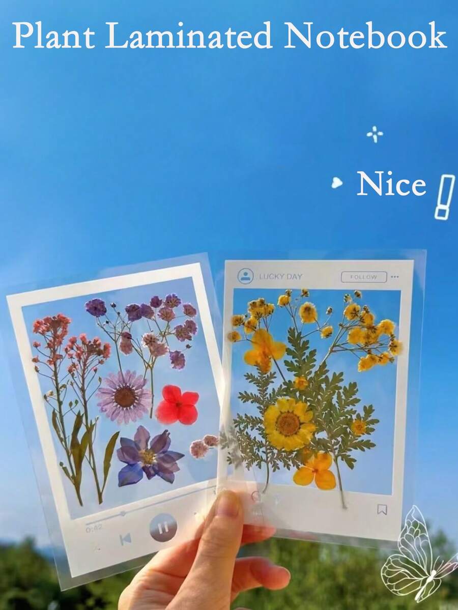 Pressed Flower Bookmark DIY Kit, Transparent Plant Specimen Stickers, Suitable As Gifts For Valentine's Day, Mother's Day, Children's Day