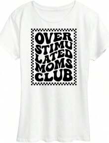 1pcs,Summer Tee,Soft ,-MakeMeChic Women's Graphic Print Round Neck Tee Shirts Short Sleeve Loose Summer Shirts-Couple Style,Bachelorette Outfit,Summer Tops For Women And Men,100% Cotton,It Is The Perfect Choice For Holiday Celebrations Such As National Day, Victoria Day, Mother's Day, And Other Party Occasions - White 9 - View 7