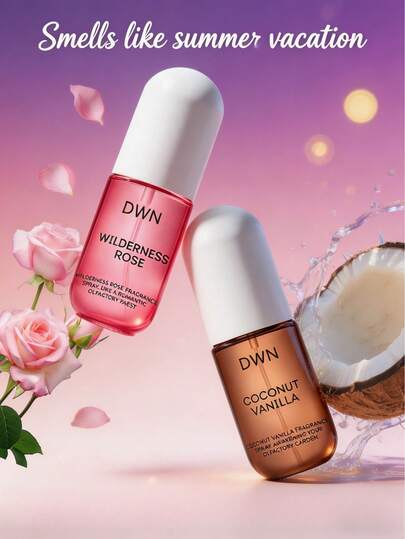 50ml brasilianischer Raumduft-Spray Vanille Kokos Wilde Rose Duft Mehrzweck Raum Wäsche Kissen Schrank Tasche Handtasche Reise Hotel Büro Fitnessstudio Ambiente Aroma Alltag