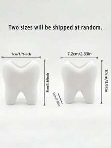 1pc Creative White Tooth-Shaped Toothbrush Holder, Ceramic Multifunctional Desktop Storage Cup, Waterproof Bathroom Storage Box For Toothbrush, Toothpaste, Vase Decor, Suitable For Bathroom, Bedroom, Living Room, Home Decor, Ideal Gift For New Year, Valentine's Day, Mother's Day, Father's Day, Graduation - Multicolor - View 9
