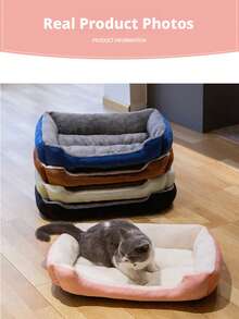 1pc Pet Bed Dog Bed Cat Bed, Rectangular Washable Pet Mat For Cats And Dogs, Suitable For Kittens, Puppies And Other Pets, Cat Gift, Comfortable And Breathable, All-Season Use, Applicable For Pet Stores, Pet Hospitals, Home Living Room, Bedroom - Multicolor - View 8