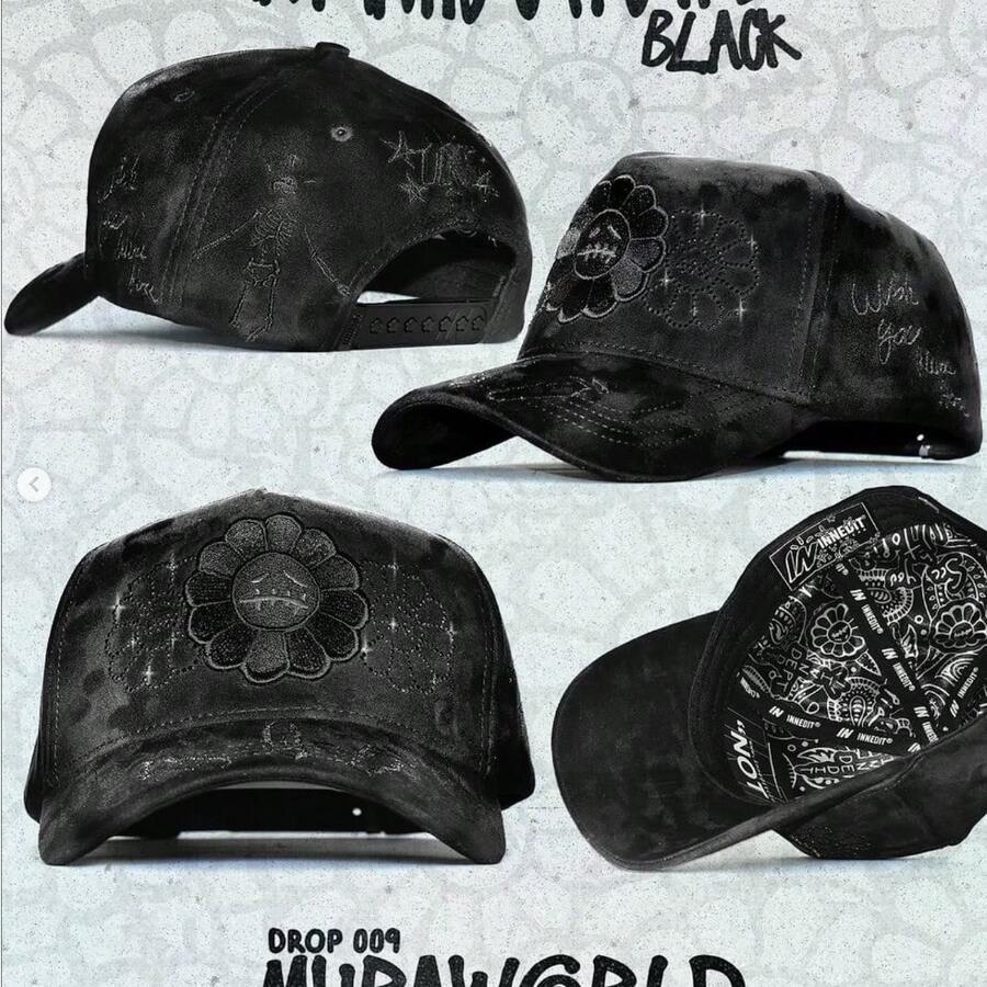 Gorra de béisbol BLACK con patrón oscuro envejecido de High Street - A - Ver 1