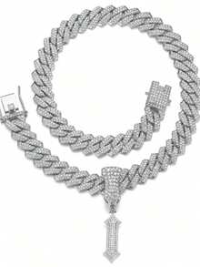 1 Pcs Funky Letter Pendant Necklace Set, Link Chain Hip Hop Jewelry, Perfect Gift For Women And Boys Women Girls Light Luxury High-End Dainty Delicate Pendant Necklace & Light Luxury Choker, Niche Design & Minimalist High-End Style, Sweet Girlish & Gentle Temperament, Shiny Eye-Catching & Texture-Rich, Slim & Versatile & Slimming, Delicate & Exquisite & Thin, Suitable For Daily Commute, Dating Outfits, Dinner Party, Workplace Business, Girlfriends Gathering, Wedding Bridesmaid, Vacation Photography, Street Shooting Styling, Holiday Gift Giving, Light Luxury Street Outings, Annual Party Gala, Casual Daily Wear, Engagement & Spring Summer Outfits, Skin Friendly & Soft Breathable - Bạc - Xem 17
