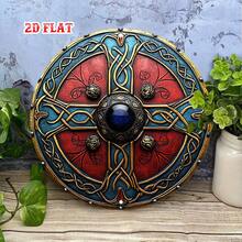2D Plane - A 2D Plane Knot Symbol, Size.8 X.8inch, Featuring Ancient. This Round Aluminum Emblem Resembles A Shield And Can Be Used As A Protective Badge. It Is A Rustic-Style Metal Wall Decoration Suitable Home Decor And Garages. - 1pc - 查看 3