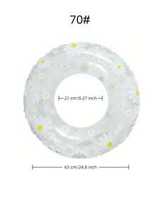 1个透明雏菊游泳圈，成人游泳圈，水上运动用品，泳池和海滩漂浮装置，完美的夏季礼物，泳池漂浮躺椅 - 彩色 - 查看 7