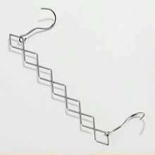 1pc Foldable W Shaped Clothes Hanger Organizer, 7 Hole Space Saving Closet Storage Rack Dual Hook Horizontal Vertical Hanging, Stainless Steel Material, Modern Home Storage Style, W Shape Pattern, Utility Hooks, For Easter Spring Home Essentials - Multicolor - View 8
