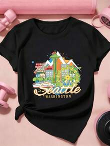 Dam-T-shirts - Svart - Visa 2