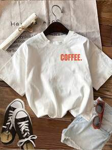 [Estampado de Doble Cara] Top Casual de Mujer para Primavera y Verano, Estilo Llamativo, Estampado BAD DAY GOOD DAY, Camiseta de Manga Corta Pura con Cuello Redondo [Ling K] - [Blanco] - Ver 3
