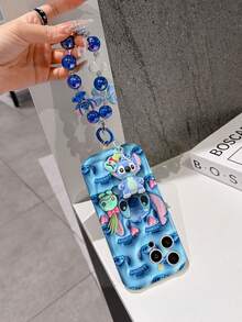 Disney Has Authorized, Phone Case - Chain Set, The Stitch Lilo & Stitch 3D Phone Case Plus A Silicone 3D Stitch Bracelet With Metallic Ring Removable Bracelet, Stitch And Angel Pattern, Compatible With Iphone17/16/15/14/13/12/11/XS/XR/X Plus Pro Max, A Stylish Cartoon Phone Case, The Perfect Gift Choice, Phone Protection, Durable Phone Cover, Great Gift For Friends And Family. - 白色 - 查看 3