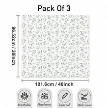 3pcs Baby Muslin Swaddle Blankets, Unisex, Large 40 X 38 Inches, Soft & Breathable Wrap For Newborns - GMT3002-osmanthus Fragrance - View 4