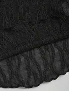 Top corto tipo tubo con lazo y estampado texturizado - Negro - Ver 6