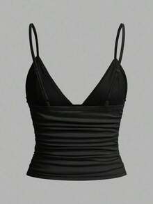 Set de 3 camisetas de mujer con lunares blancos y negros y encaje - Negro - Ver 6