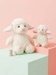 POKOJA LAND Cute Bow-Knot Little Sheep Plush Doll, Lifelike Soft Lamb Stuffed Animal Doll, Children's Gift - Multicolor - View 7