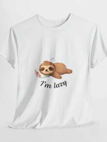 Cute other Lying Down I'm Lazy T1S1Hirute Animal, creepy other T1EE - Blanco - Ver 2