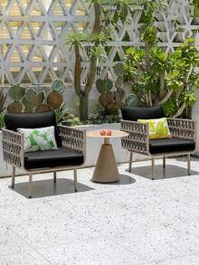 4pcs Black Outdoor Seat Cushion Covers, Modern Solid Color Sofa Throw Pillow Cases Suitable For Patio, Pool, Party, Yard Outdoor Furniture - Black - View 3