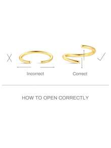 1Pc 925 Sterling Silver Bohemian Eight-Pointed Star Cubic Zirconia Nose Ring Nose Piercing, Women'S Fashionable Accessory Suitable For Daily, Dates, Vacation, Wedding, Party, Holiday Gift - Gold - View 7
