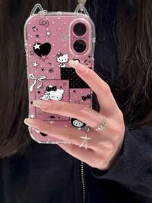 SANRIO 1 chiếc ốp lưng mới mỏng, hình tai mèo 3D chấm bi ngôi sao trái tim Hello Kitty nơ dễ thương, tương thích với Apple 17, 17 Pro, 17 PM, 16, 16 Pro, 16 PM, 15, 15 Pro, 15 PM, 14 Pro Max, 14 Pro, 14, 13 Pro Max, 13 Pro, 12 Pro Max, 12 Pro, 11, 11 Pro Max, SE. Ốp bảo vệ điện thoại hoạt hình thời trang nữ tính. - Nhiều màu - Xem 3