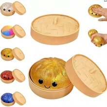 Hộp bánh bao mềm đính kim sa, đồ chơi hình bánh bao dễ thương phù hợp cho người lớn và thanh thiếu niên, quà nhét trứng Phục Sinh, bóng giảm căng thẳng, đồ chơi ngón tay giảm căng thẳng, quà nhét tất Giáng sinh, hộp quà bí ẩn [Biểu cảm ngẫu nhiên, kích thước dựa trên sản phẩm thực tế, vui lòng cân nhắc kỹ trước khi đặt hàng nếu quan tâm] [Sản phẩm nhiều màu là màu đỏ] - Nhiều màu - Xem 3