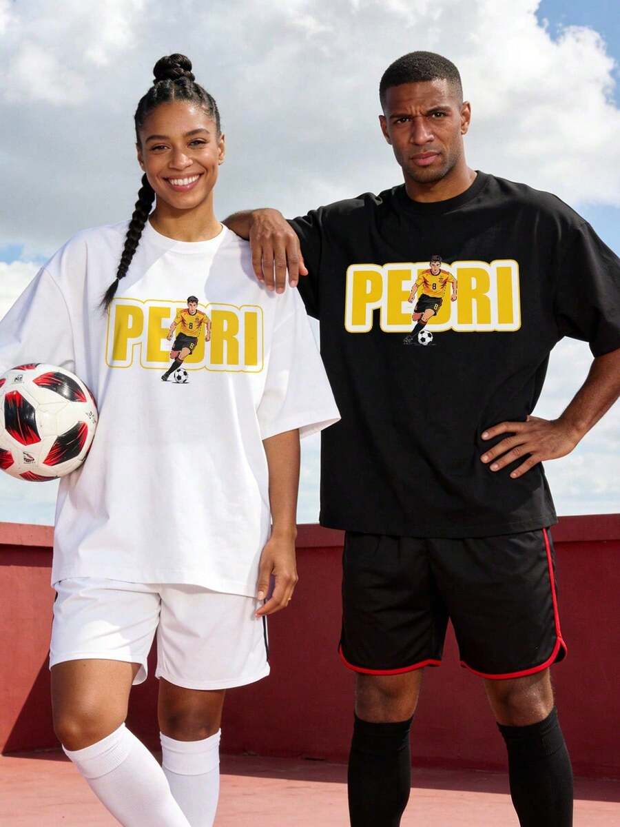 Ropa de Verano, Camisetas de Fútbol para Torneo 2026 con Estampado del Balón Oficial del Partido. Blanco. - Blanco - Ver 1