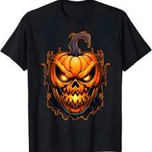 Disfraz divertido otoño otoño Halloween calabaza espantosa pereza camiseta - Negro - Ver 1