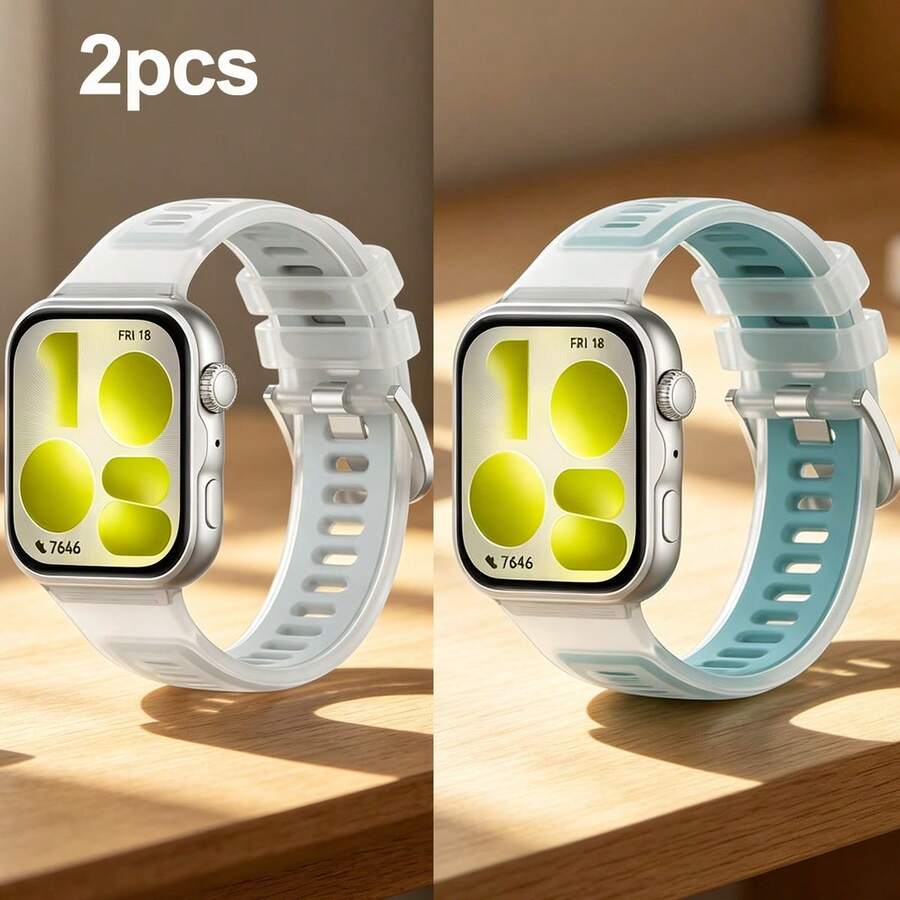 2 chiếc dây đeo đồng hồ silicon mềm Cool Summer Series tương thích với Watch Fit 5 Pro, Fit 4, Fit 3, phụ kiện vòng đeo tay đồng hồ - Nhiều màu - Xem 1