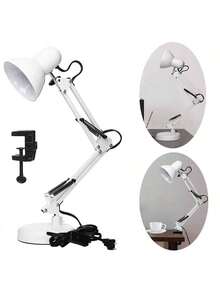 Lámpara LED Escritorio 3 Modos Ajustable 360° Base Fija Clip Metal - D-blanco - Ver 8