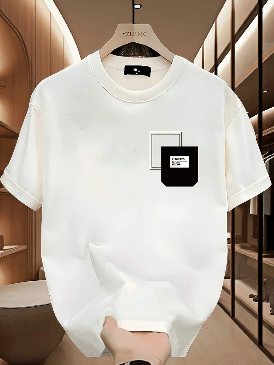 Nueva camiseta de manga corta para mujer de 180 g,% algodón - Camiseta casual versátil con estampado de verano para hombre - Camiseta con estampado de verano para parejas - Unisex - Regalo para vacaciones - Blanco - Ver 1