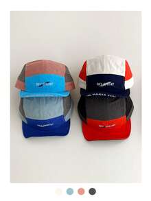 Mũ lưỡi trai phong cách đường phố unisex phối màu, mũ bóng chày nhanh khô, mũ snapback in chữ, mũ đạp xe ngoài trời đa năng, mũ chống nắng mùa hè 5 múi mỏng phối màu, chống thấm nước. - Nhiều màu - Xem 4
