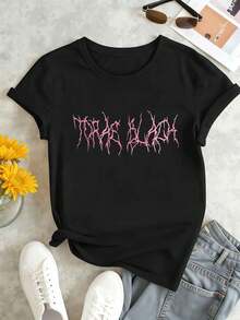 Dam-T-shirts - Svart - Visa 1